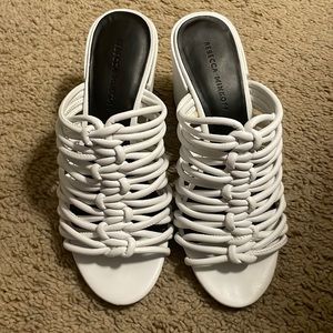 Rebecca Minkoff white strapped slide sandal